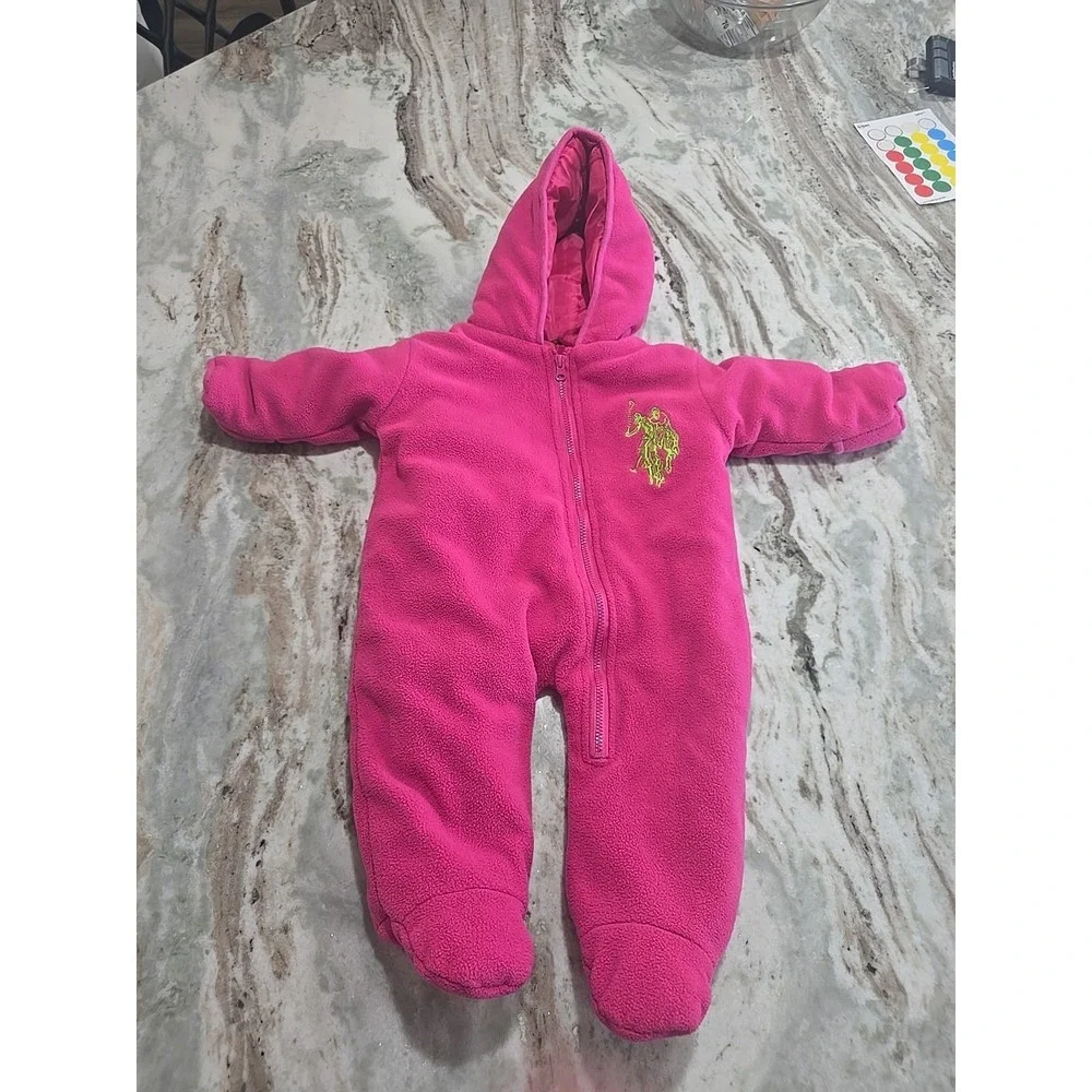 U.S. Polo Assn. Baby Pink Snowsuit Size‎ 6/9 Months
